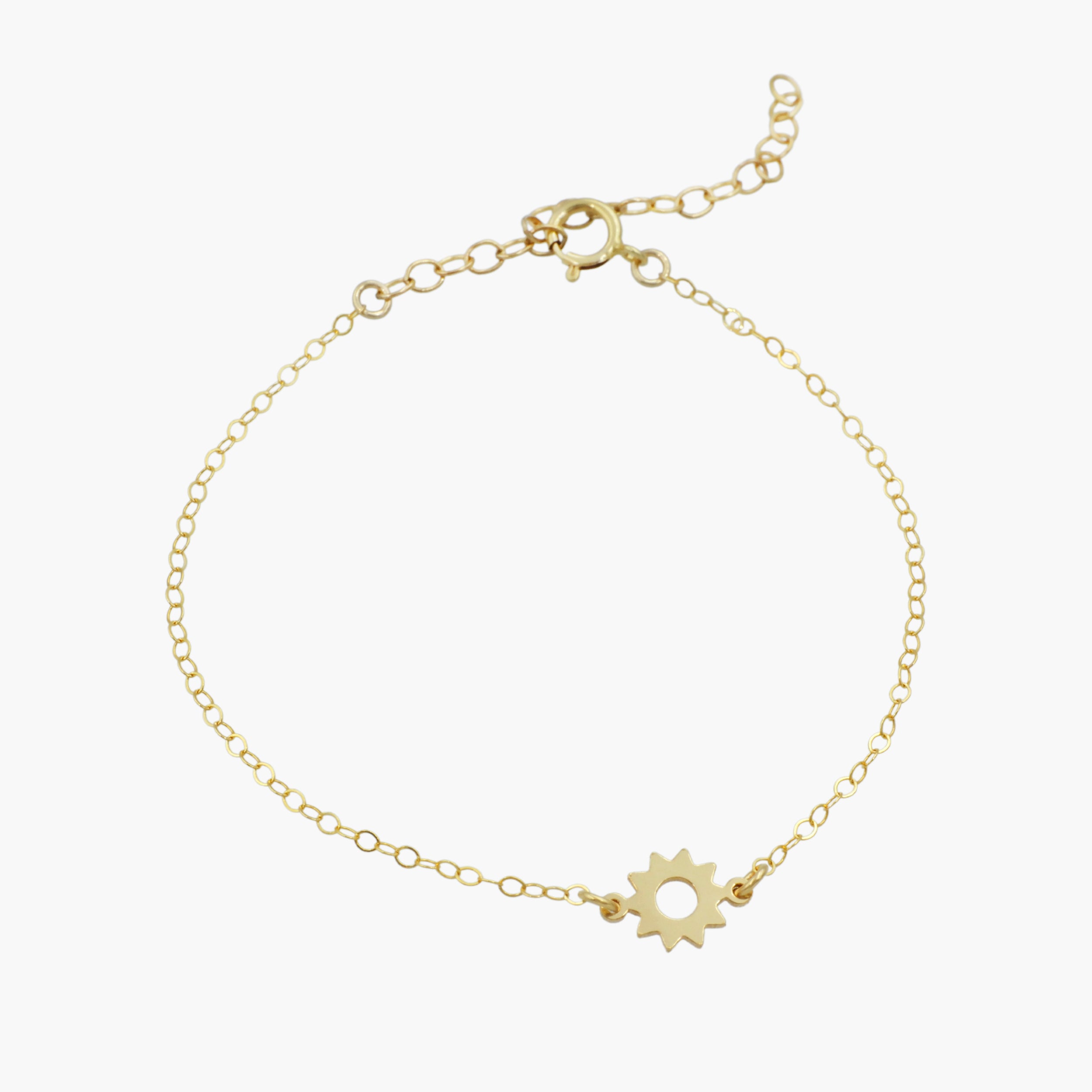 minimalist sun charm bracelet gold-filled jewelry