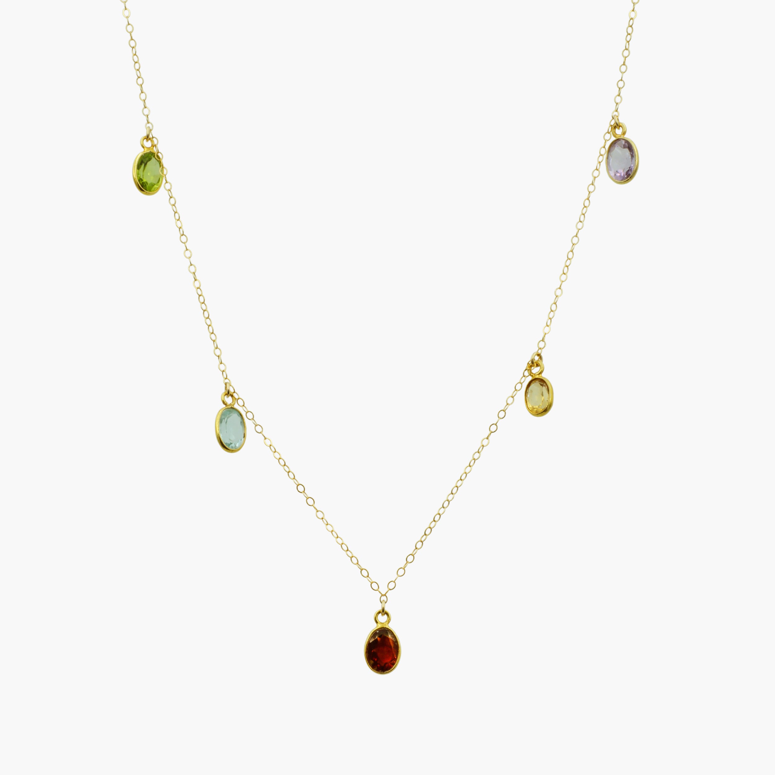 Multi Gemstone Dangle Necklace-Harper Phinn Jewelry