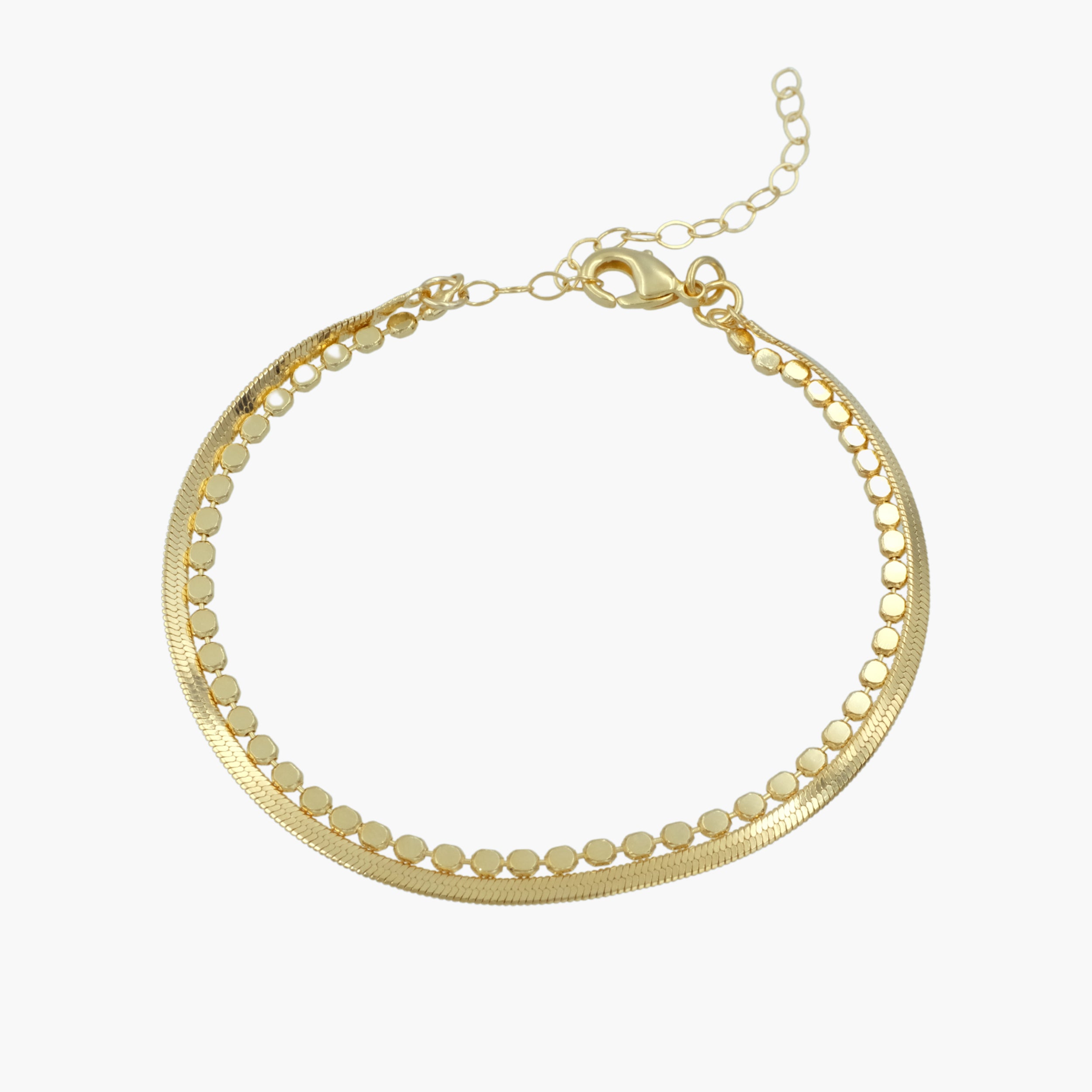 Herringbone and Disc Bracelet-Harper Phinn Jewelry