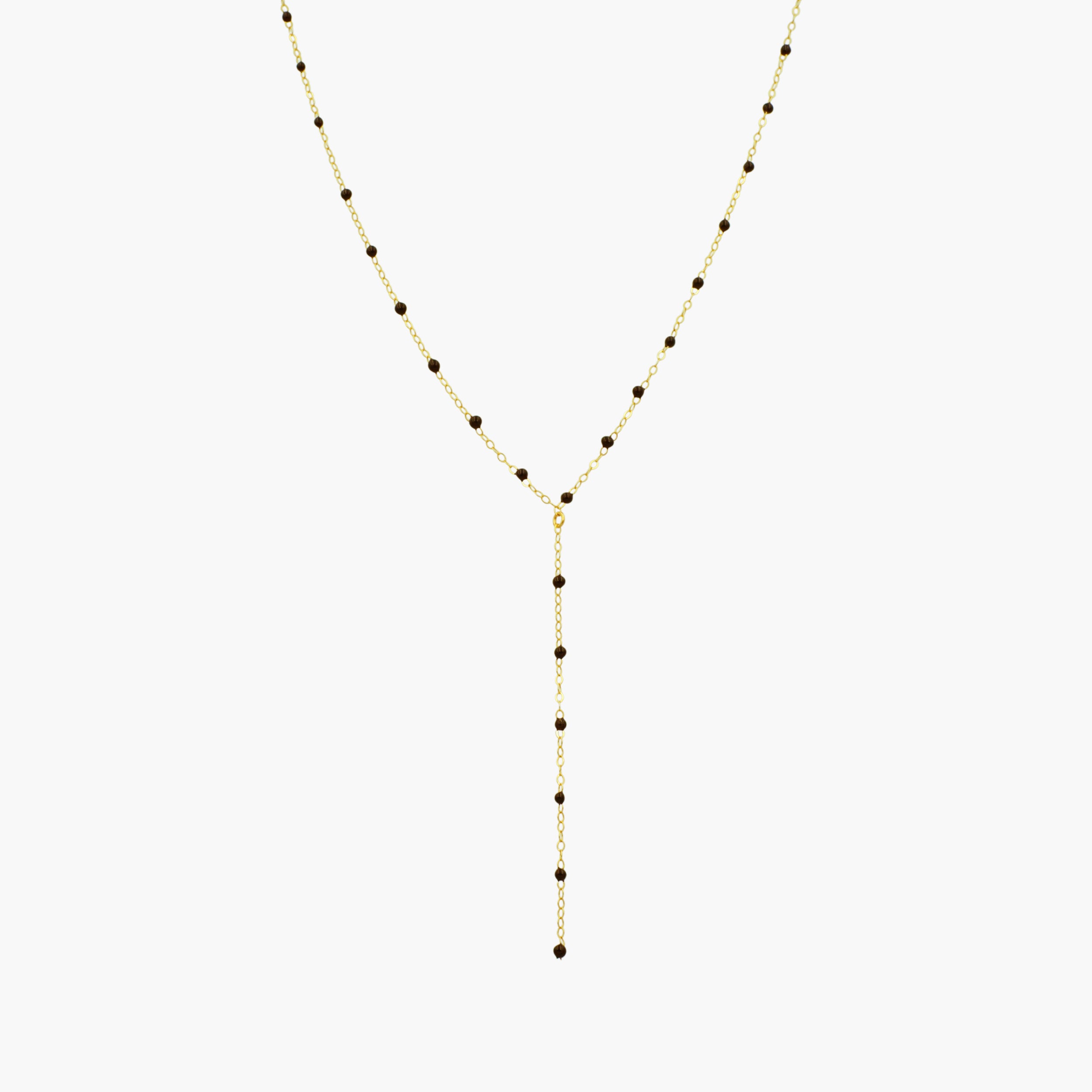 Gold and Enamel Lariat Necklace-Harper Phinn Jewelry
