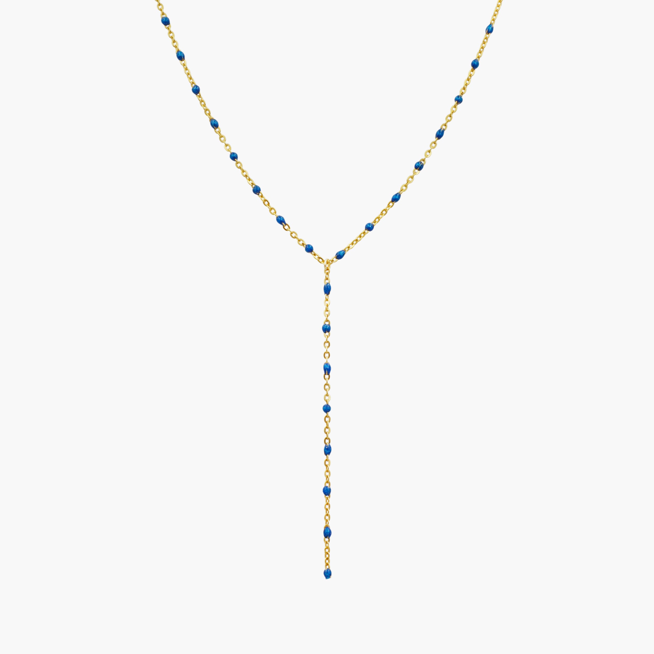 Gold and Enamel Lariat Necklace-Harper Phinn Jewelry