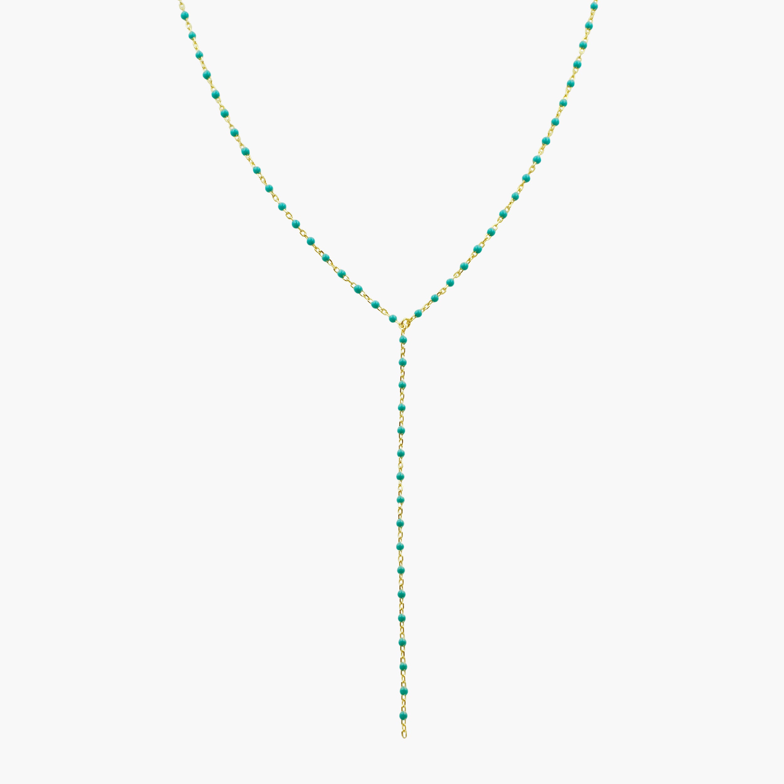 Gold and Enamel Lariat Necklace-Harper Phinn Jewelry