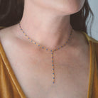 dainty enamel Y necklace in gold