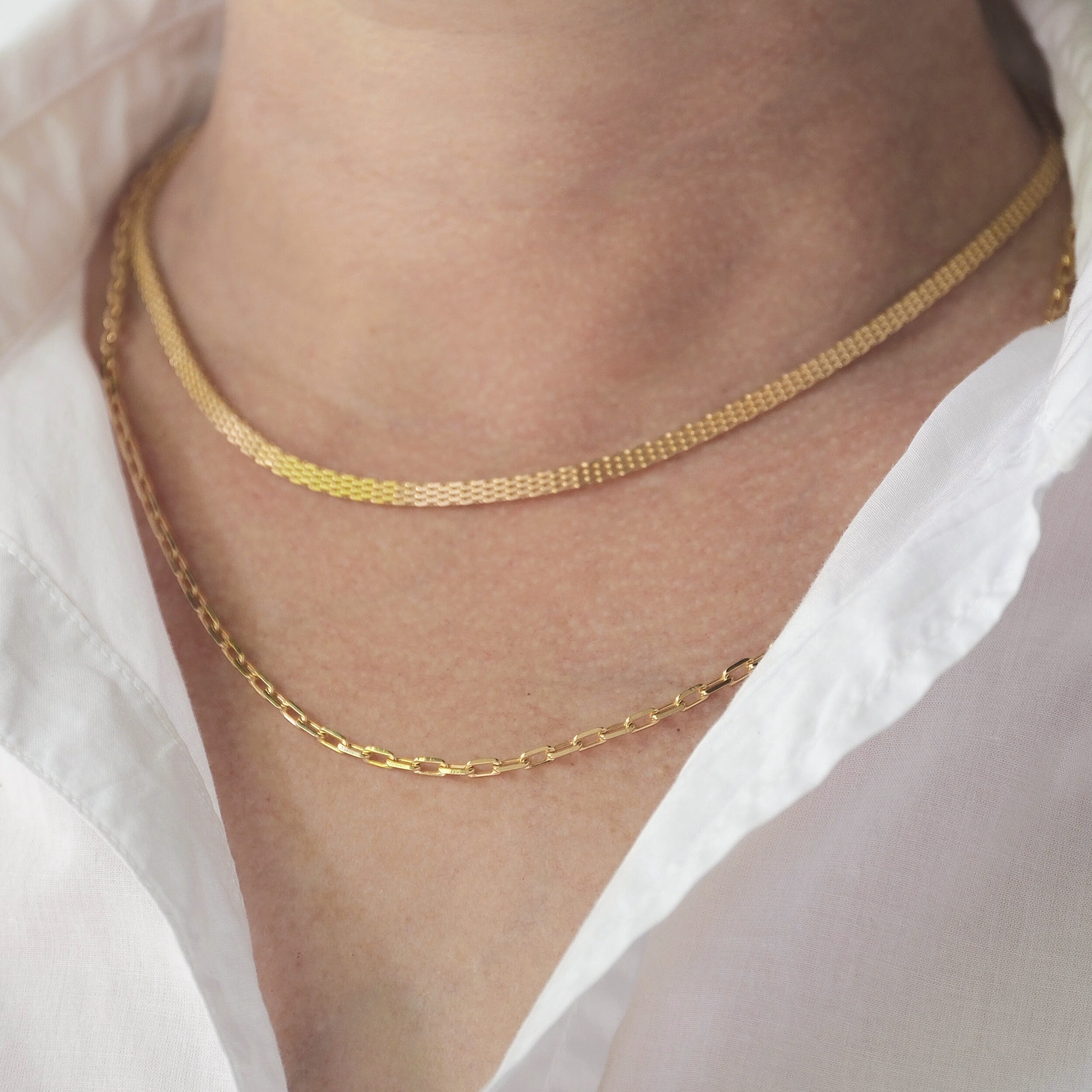 modern dainty paperclip necklace in gold